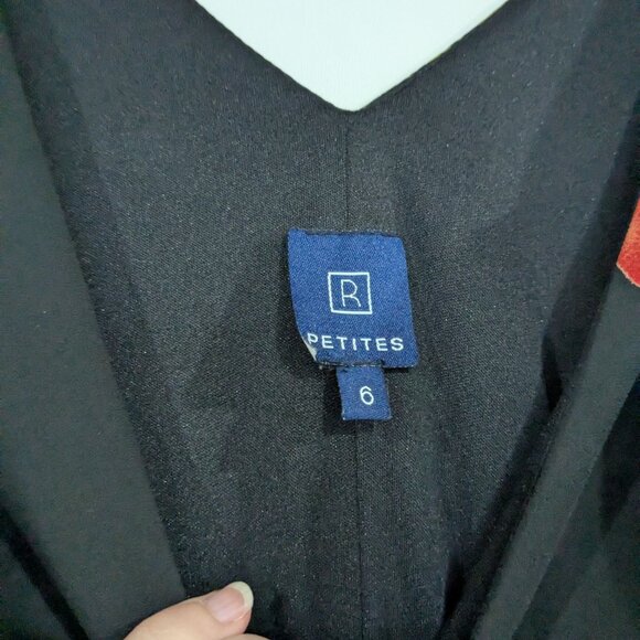 Reitmans Petites V-Neck Sleeveless Floral Maxi Dress Black Red Size 6 - Picture 3 of 5